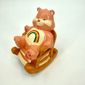 Vintage 1983 Care Bear Ceramic Musical Figurine Cheer Bear Brahms Lullaby Works!